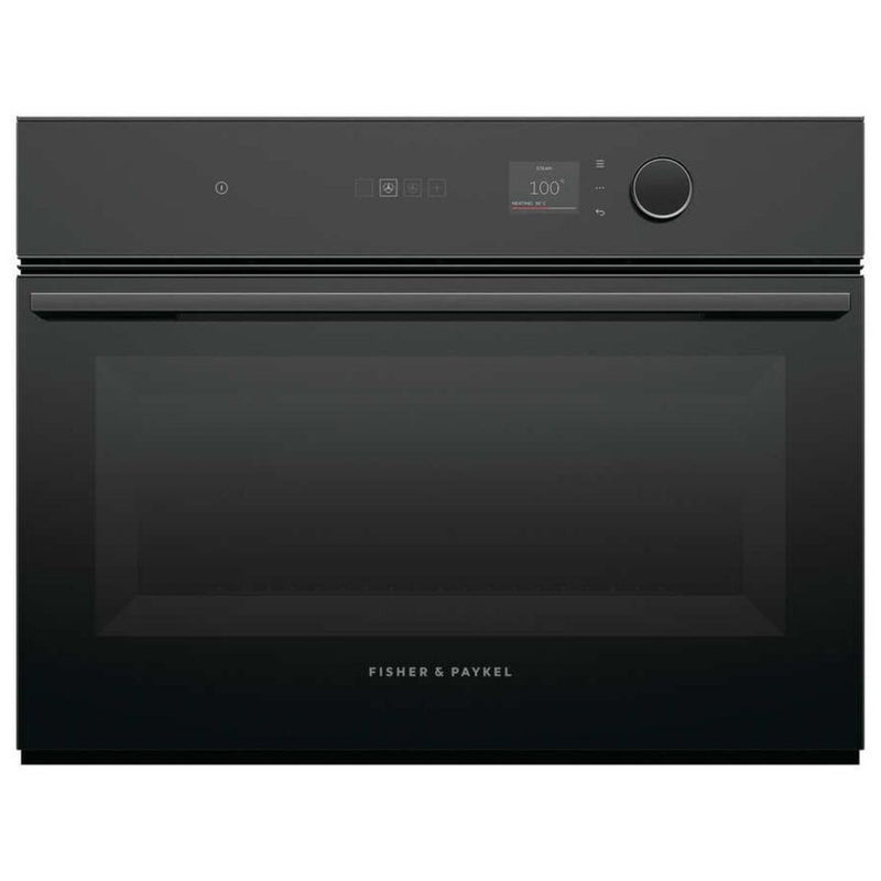 Fisher & Paykel 60cm Black Glass Series 7 Minimal Compact Combi-Steam Oven OS60NMLB1