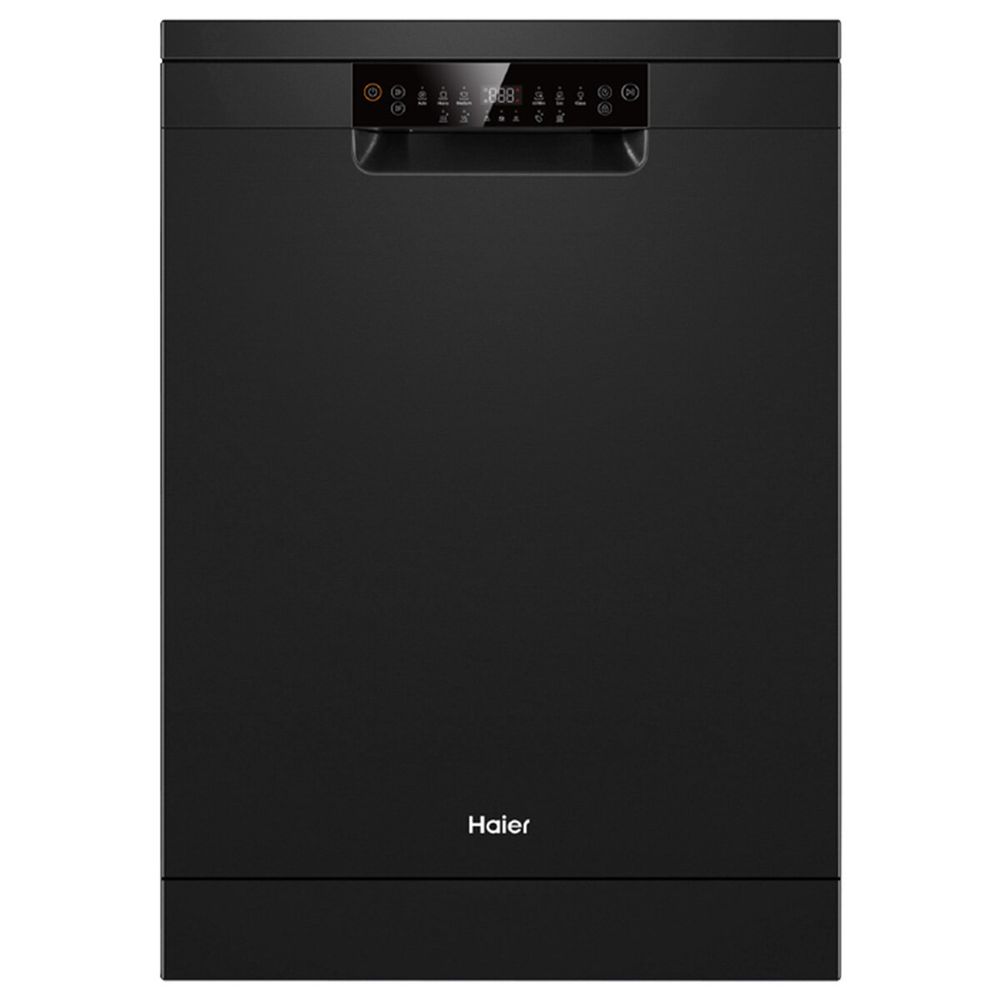 Haier 60cm Freestanding Dishwasher with Sanitise Black HDW15F1B1
