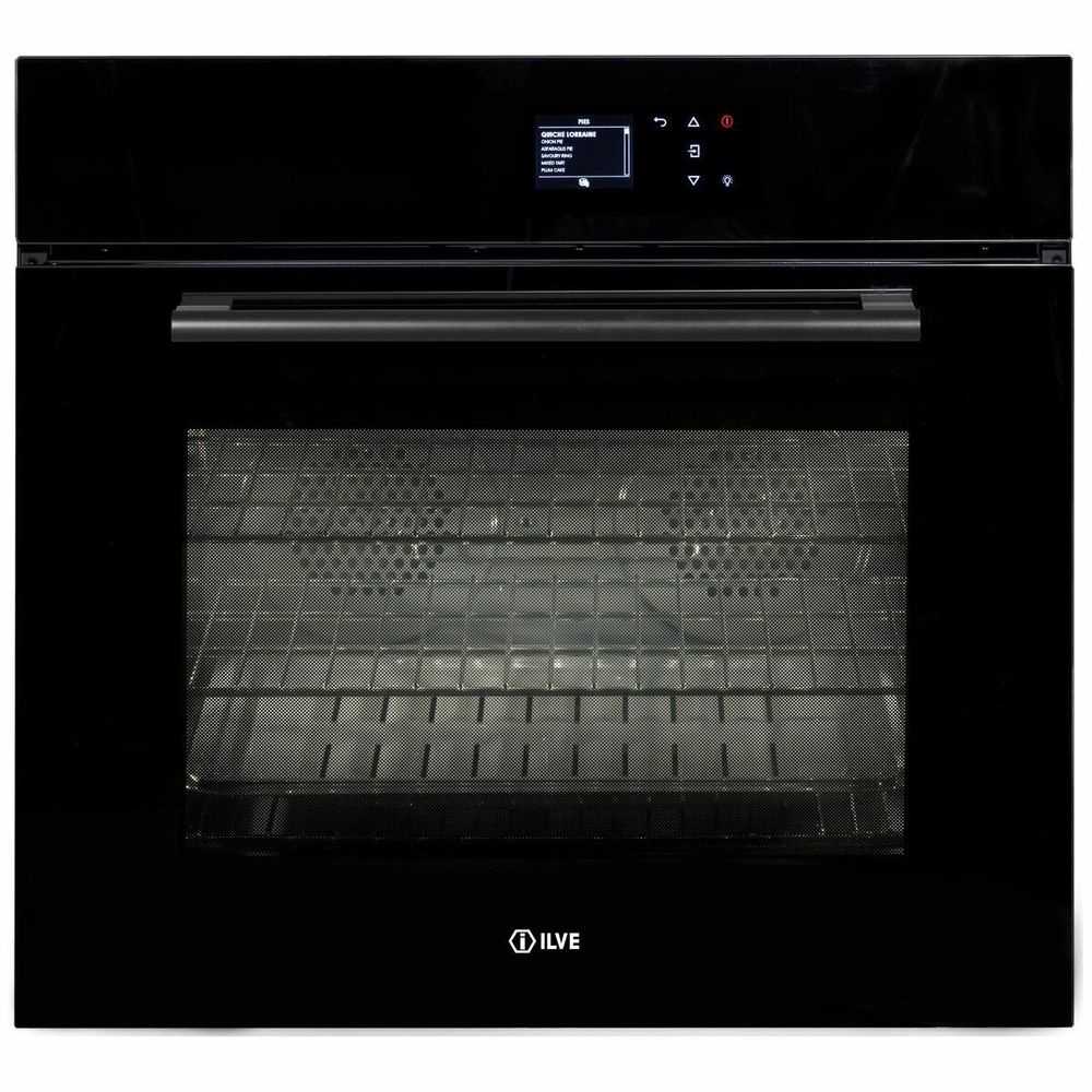 ILVE 76cm Pyrolytic Electric Black Built-In Oven 760SPYTCBV