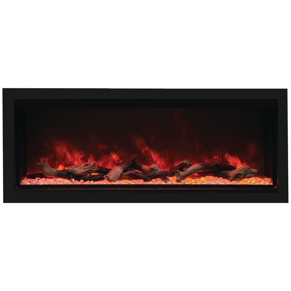 Remii 55 Inch Extra Tall Indoor Built-In Electric Fireplace with Black Steel Surround 102755-XT