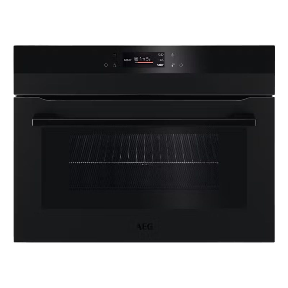 AEG 600mm Compact CombiQuick Built-in Microwave Oven – Matte Black KMK76208PT