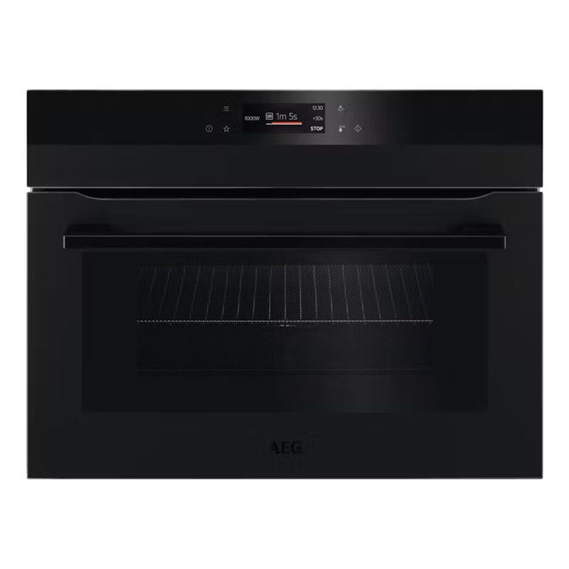 AEG 600mm Compact CombiQuick Built-in Microwave Oven – Matte Black KMK76208PT