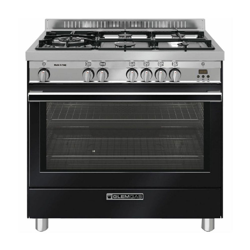 Glem 90cm Fan Assisted Gas Oven/Stove Black GS965GGN
