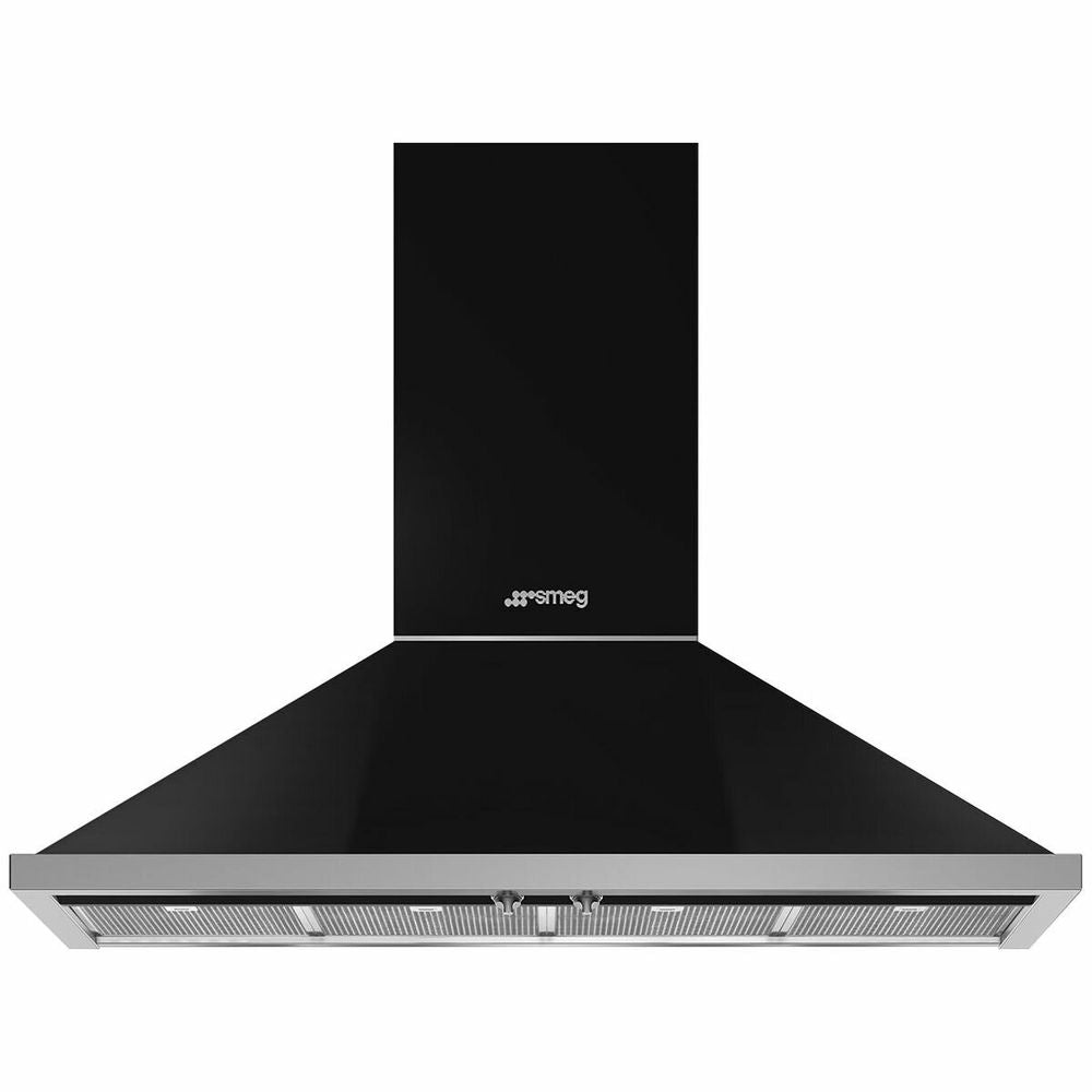 Smeg 120cm Portofino Black Canopy Rangehood KPFA12BL