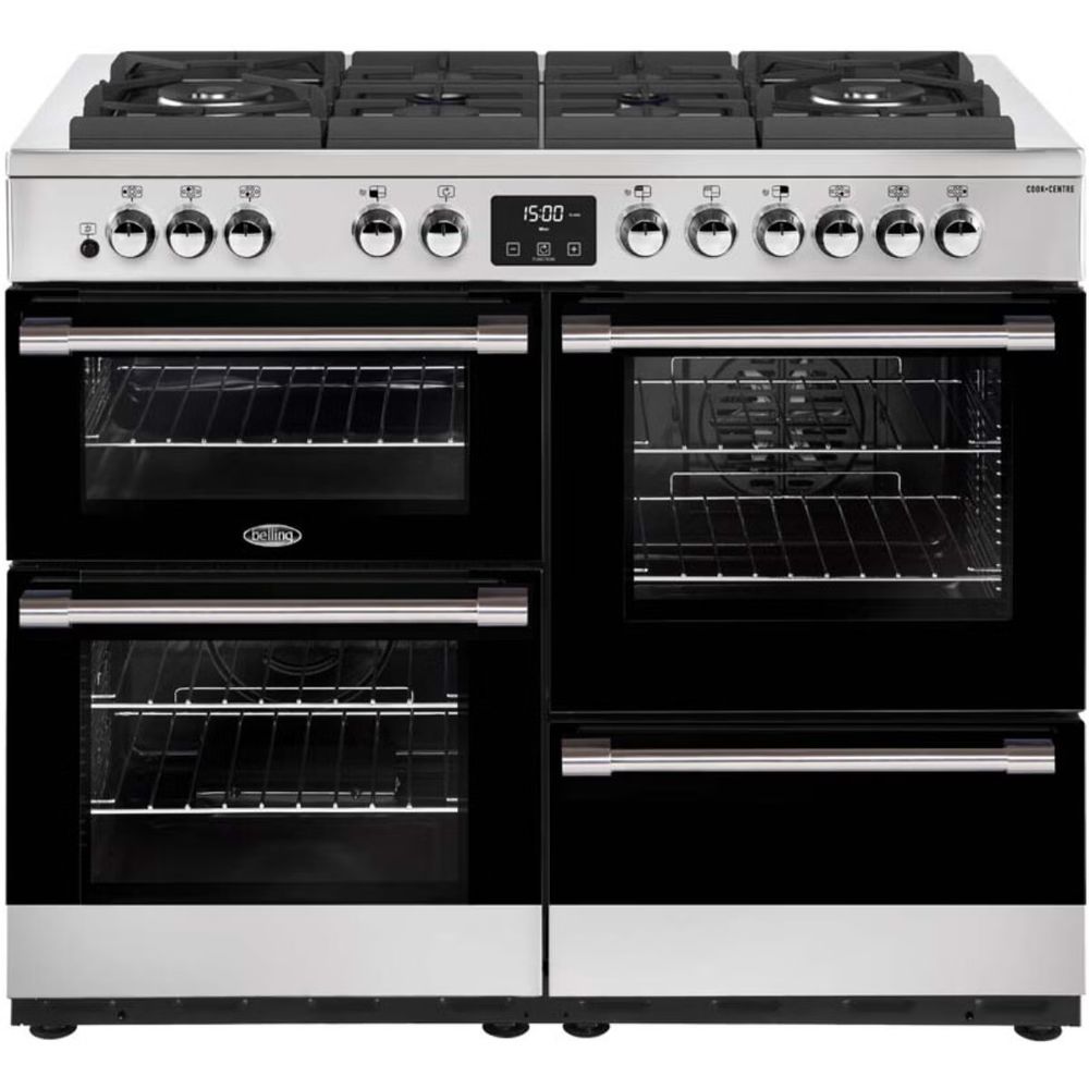 Belling Cookcentre 110cm Dual Fuel Freestanding Oven/Stove Stainless Steel BCC1100GTGSS