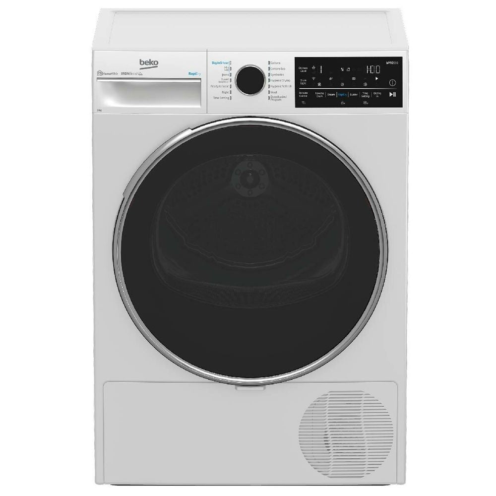 Beko 9kg Sensor Controlled WiFi Connected Hybrid Heat Pump Dryer with Steam BDPB904HW
