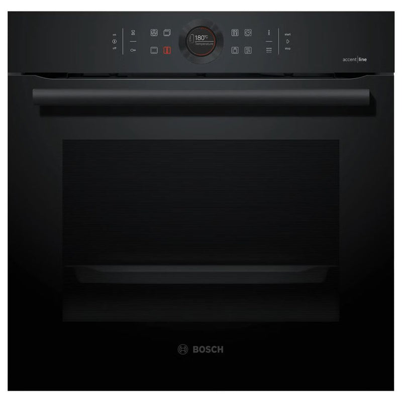 Bosch Series 8 AccentLine 60cm Pyrolytic Built In Oven Carbon Black HBG8755C0