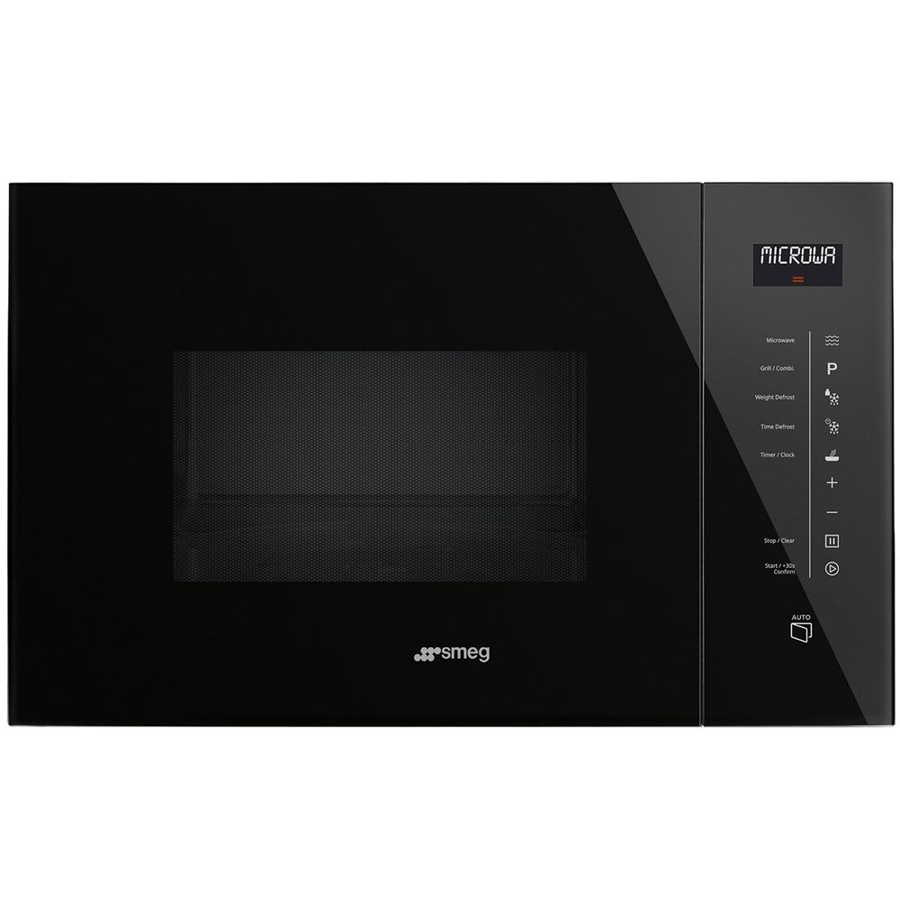 Smeg Linea 25L Built-In Microwave with Grill Black FMIA125B3