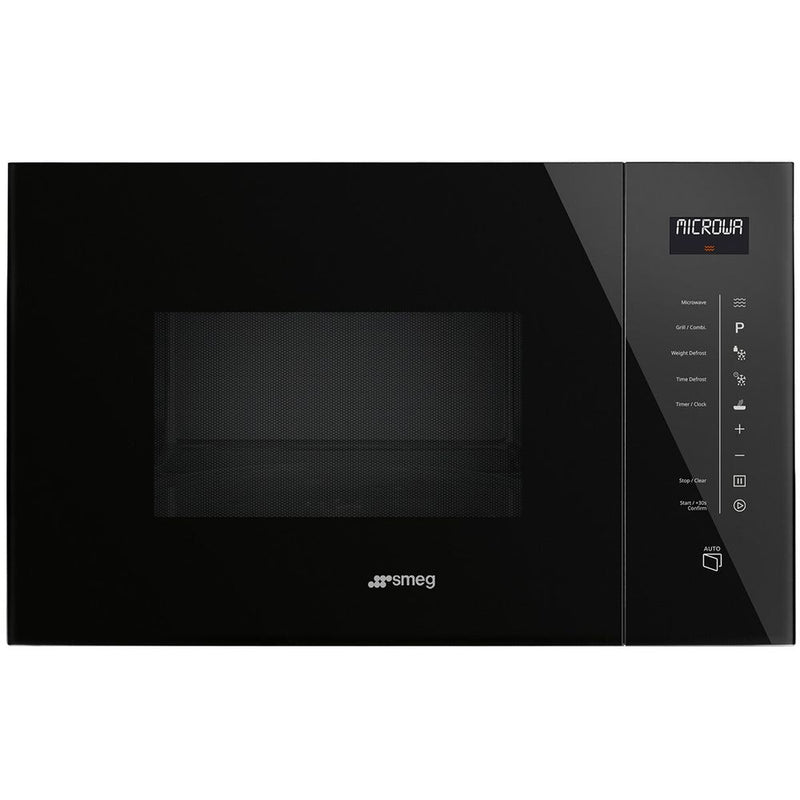 Smeg Linea 25L Built-In Microwave with Grill Black FMIA125B3