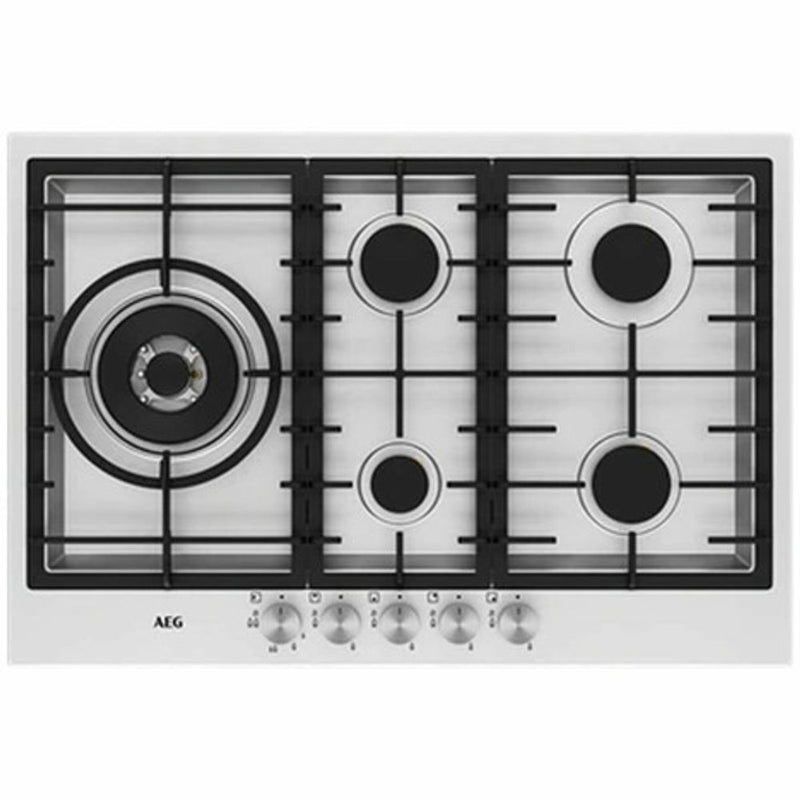 AEG 75CM FIVE BURNER STAINLESS STEEL GAS COOKTOP HG75FXB