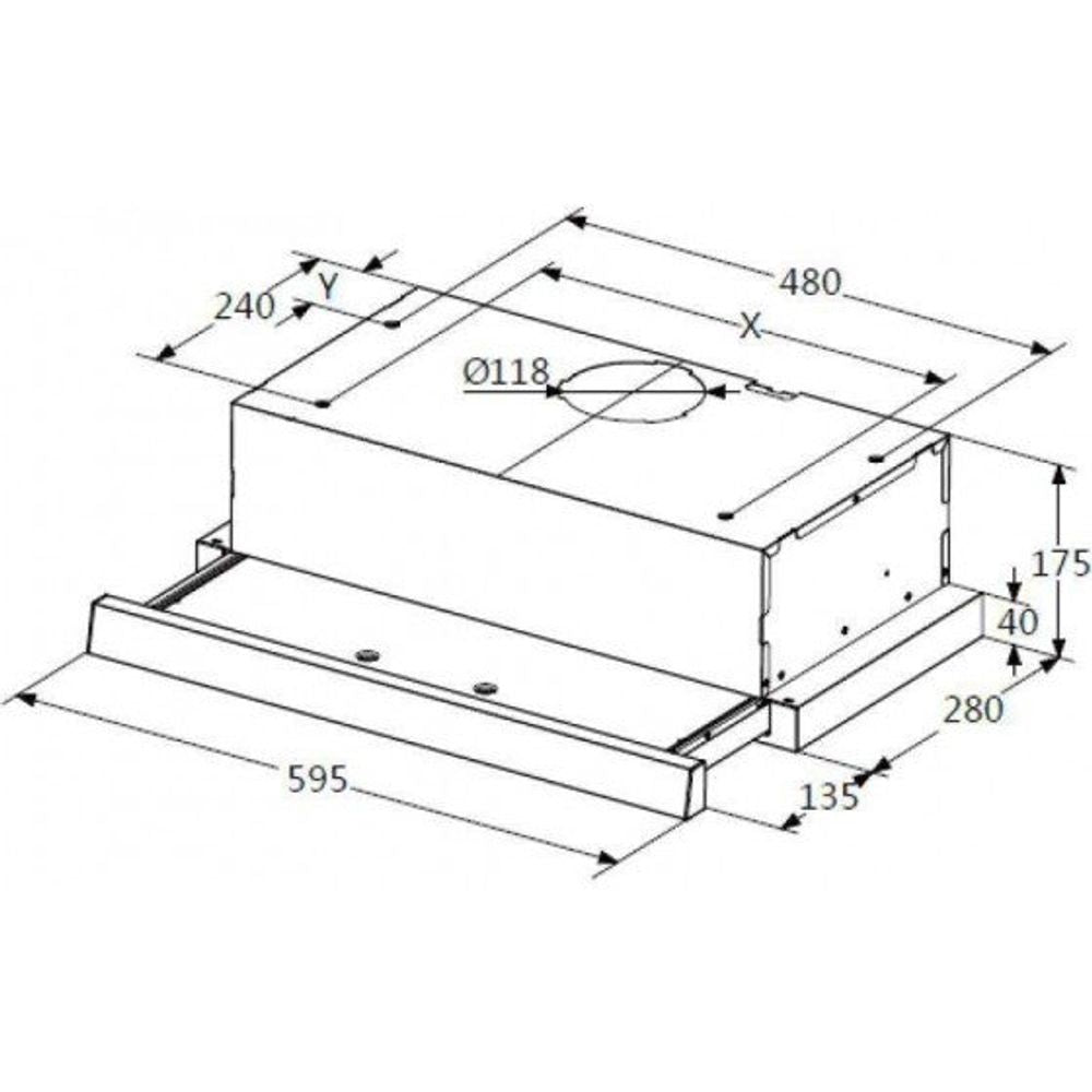 Casa 60cm Slideout Rangehood SLDCA60