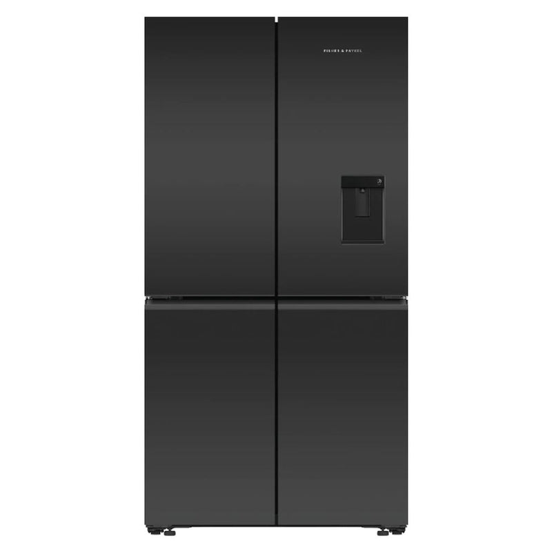 Fisher & Paykel 538L RF605QZUVB1 Quad Door Refrigerator – Matte Black Glass