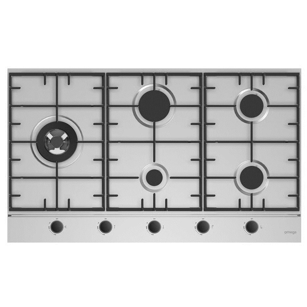 Omega 90cm Gas Cooktop – Stainless Steel. OCG905WX