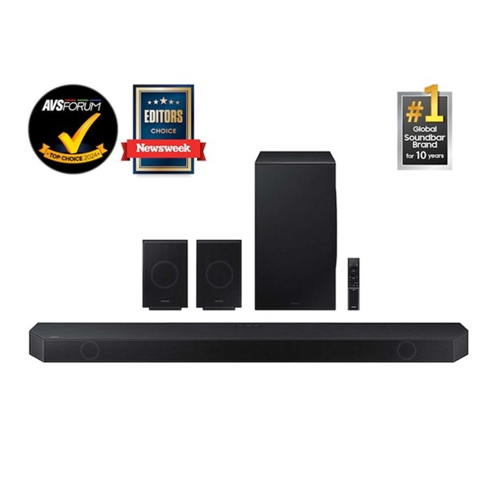 Samsung Q-series 11.1.4 ch. Wireless Dolby ATMOS Soundbar + Q-Symphony | w/ Rear Speakers | HW-Q990D