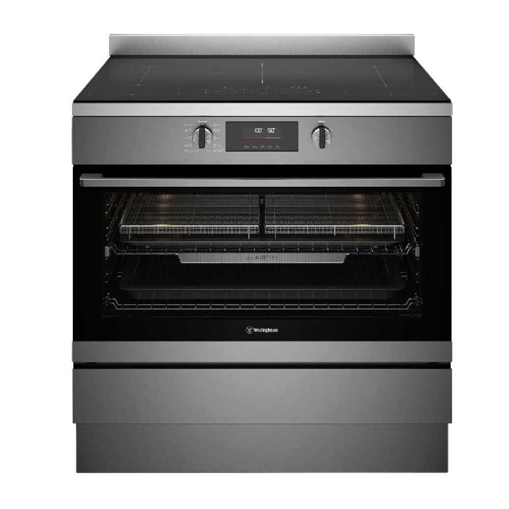 Westinghouse 90cm Induction Pyrolytic Freestanding Cooker with SteamBake Dark Stainless Steel WFEP9757DD