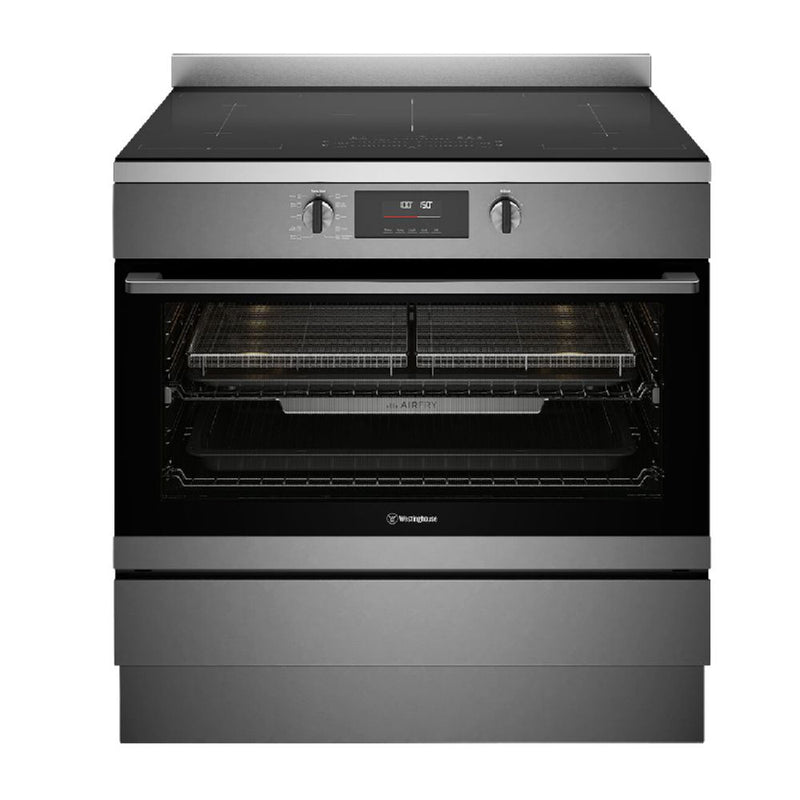 Westinghouse 90cm Induction Pyrolytic Freestanding Cooker with SteamBake Dark Stainless Steel WFEP9757DD