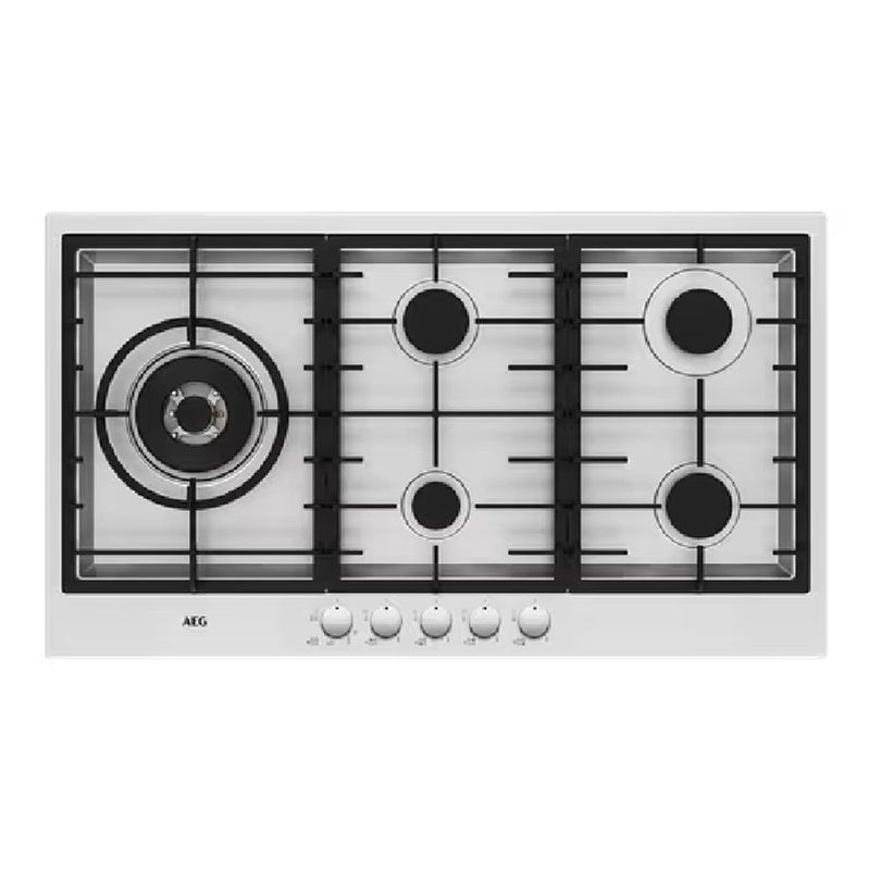 AEG 90CM 5 BURNER STAINLESS STEEL GAS COOKTOP HG90FX-MB