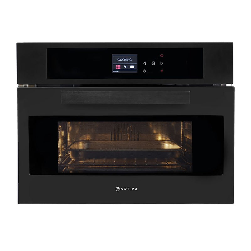 Artusi 60cm Built In Combination Steam Oven Matte Black ACS45MB
