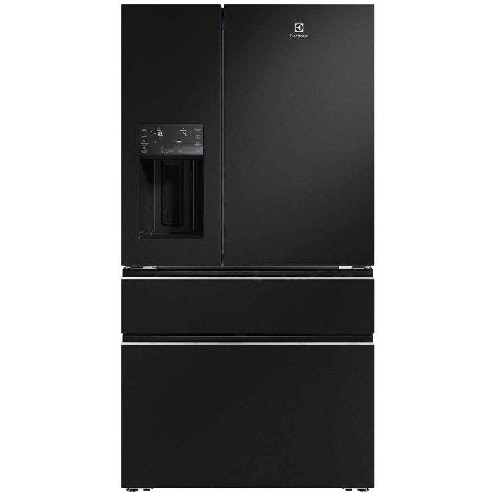 Electrolux 609L French Door Fridge with Plumbed Ice and Water Dispenser Matte Black EHE6191BB