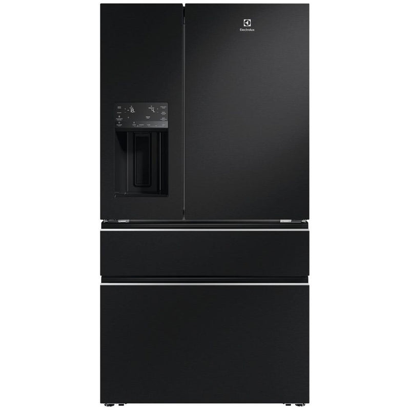 Electrolux 609L French Door Fridge with Plumbed Ice and Water Dispenser Matte Black EHE6191BB