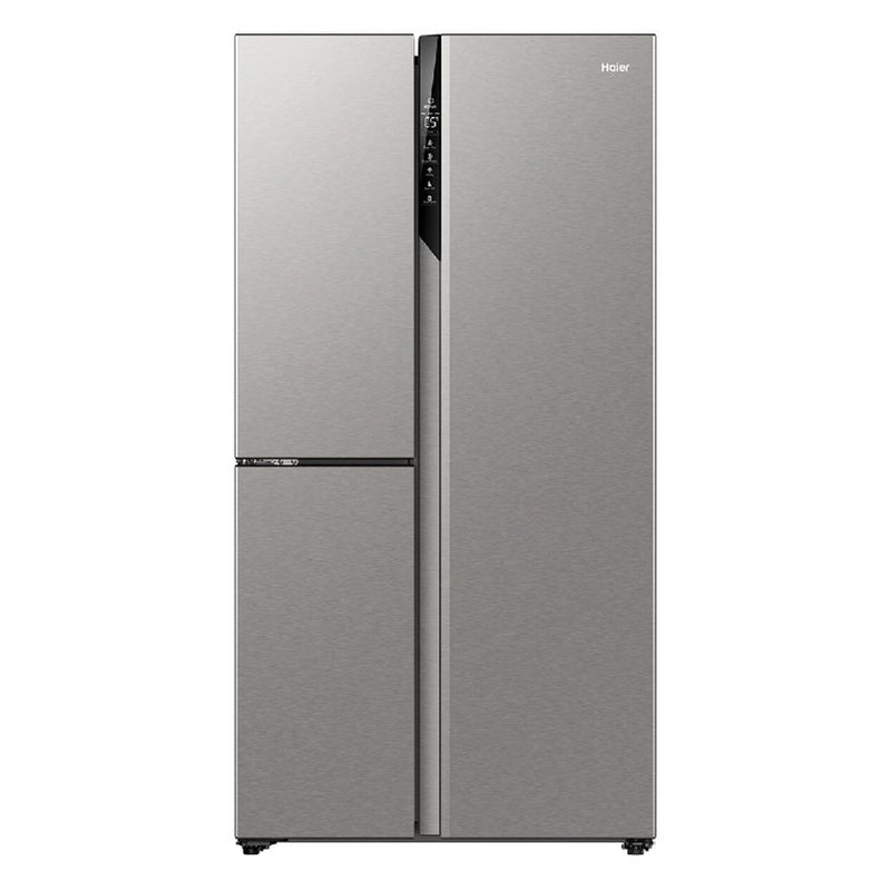 Haier 574L S+ Three Door Side by Side Fridge Satina Silver HRF575XS