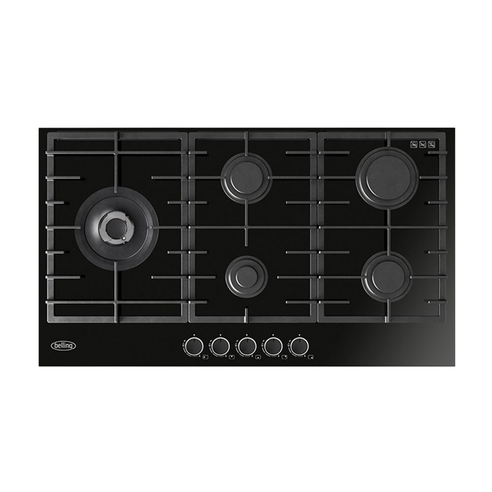 Belling 90cm Gas-Thru-Glass Cooktop, Black BDC905LBK