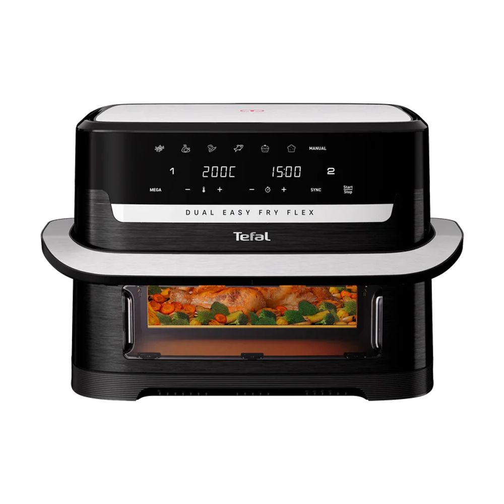 Tefal Dual Easy Fry Flex Black Air Fryer EY9228