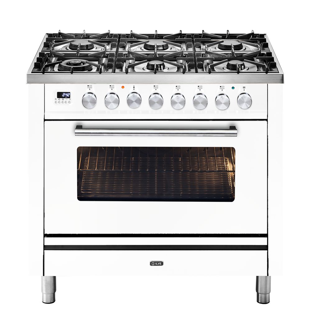 ILVE Professional Plus 90 cm range cooker with 6 burners P096DWE3/WH