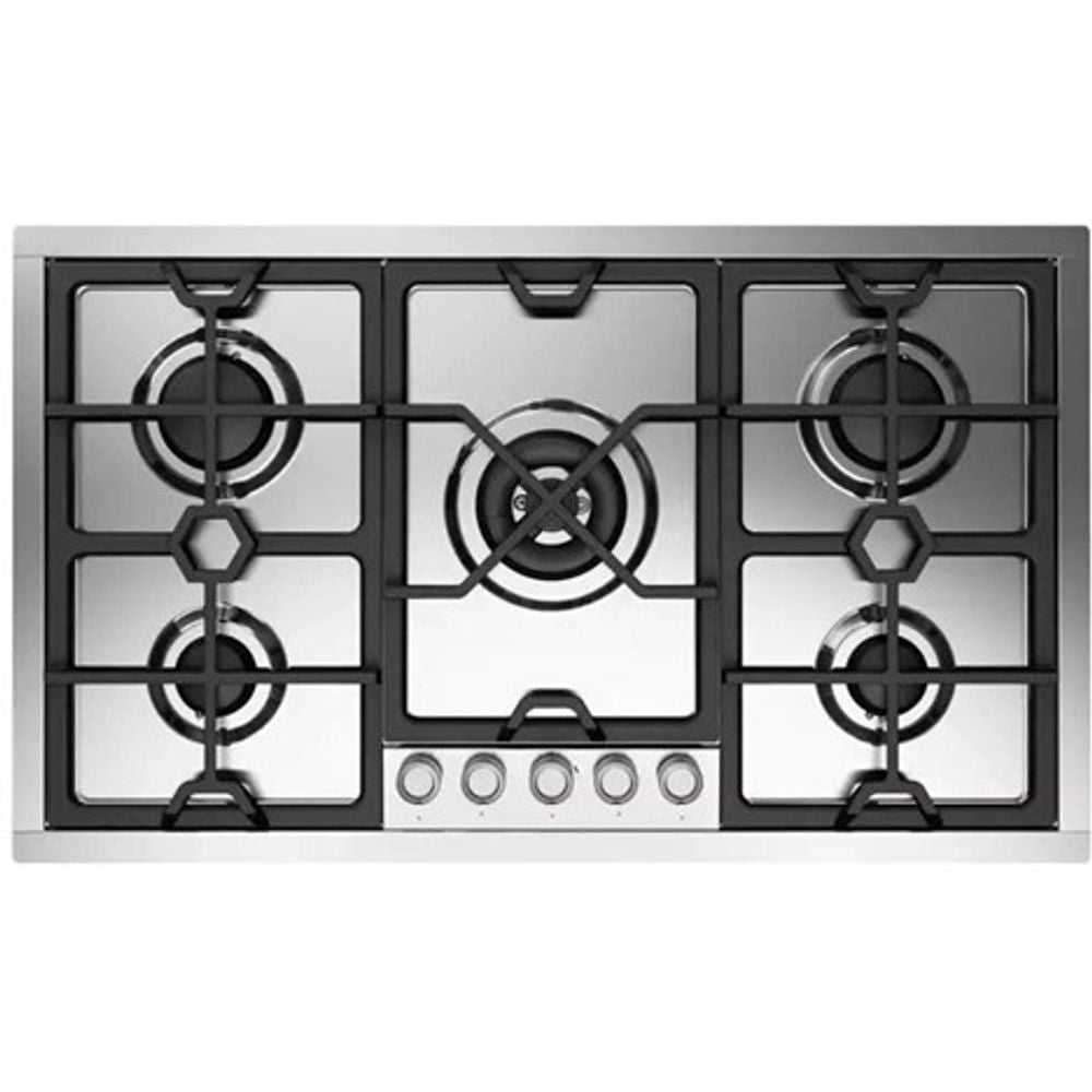 ILVE, 90 cm stainless steel flush gas hob 5 burners – Dual, HCPMT95D/SS