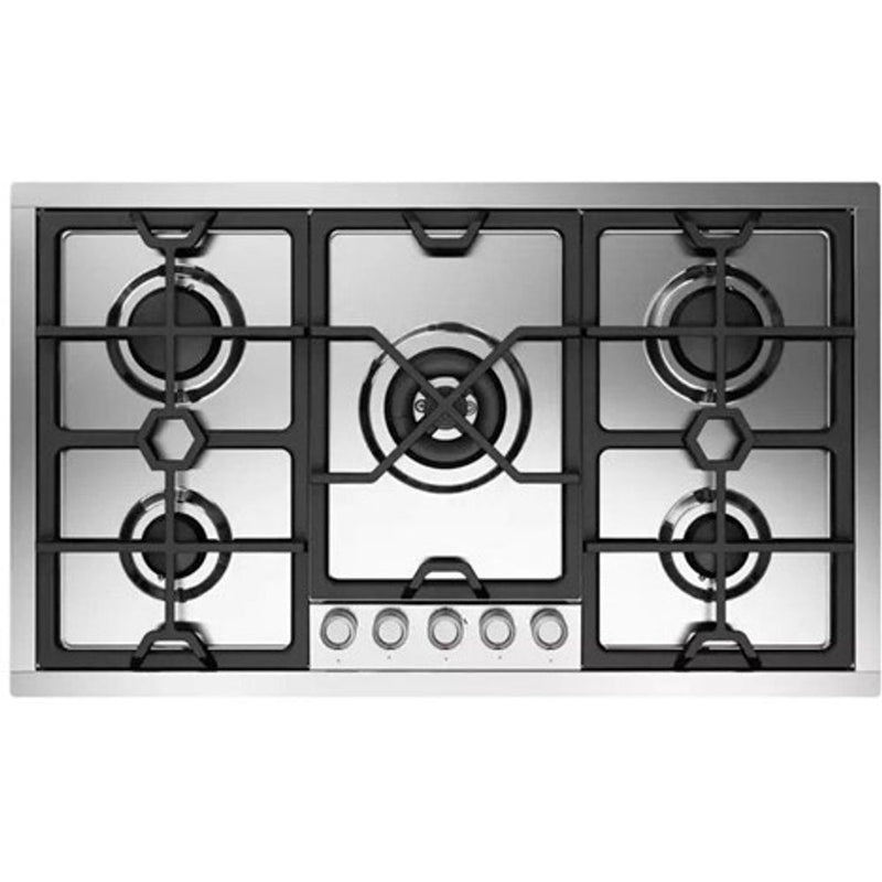 ILVE, 90 cm stainless steel flush gas hob 5 burners – Dual, HCPMT95D/SS