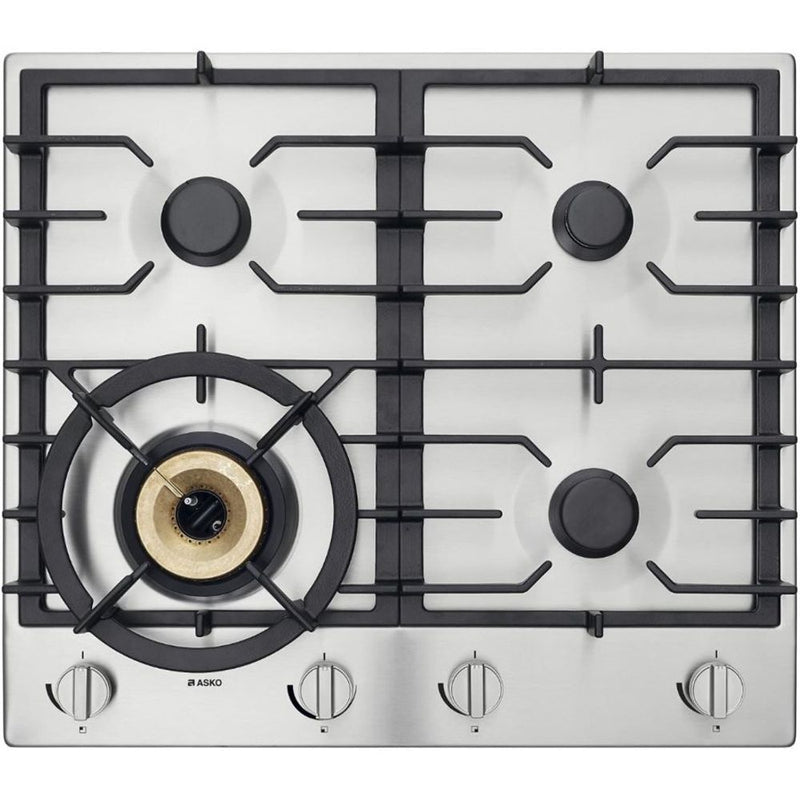 ASKO 60cm Natural Gas Cooktop with Fusion Volcano Wok Burner Stainless Steel HG1666SD
