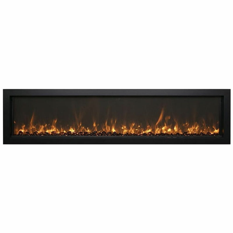 Amantii 48″ Wall Mount/Flush Mount Electric Fireplace with Glass Surround – WM-FM-48-5823-BG