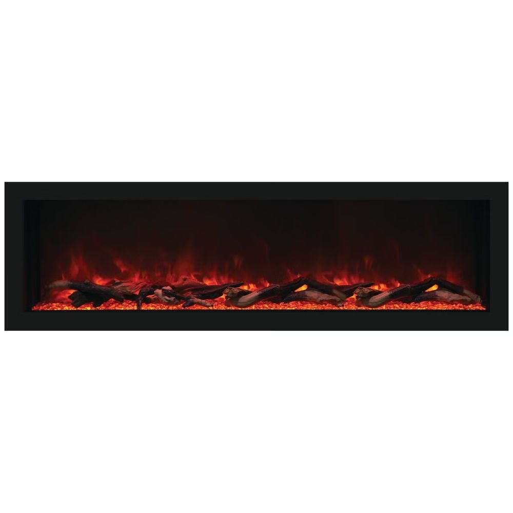 Remii 55 Inch Deep Indoor Built-In Electric Fireplaces with Black Steel Surround 102755-DE