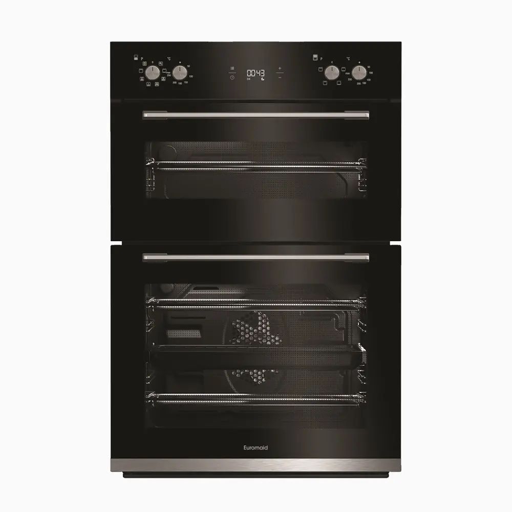 Euromaid Eclipse 600mm Multifunction Double Oven – Black EKDO84B