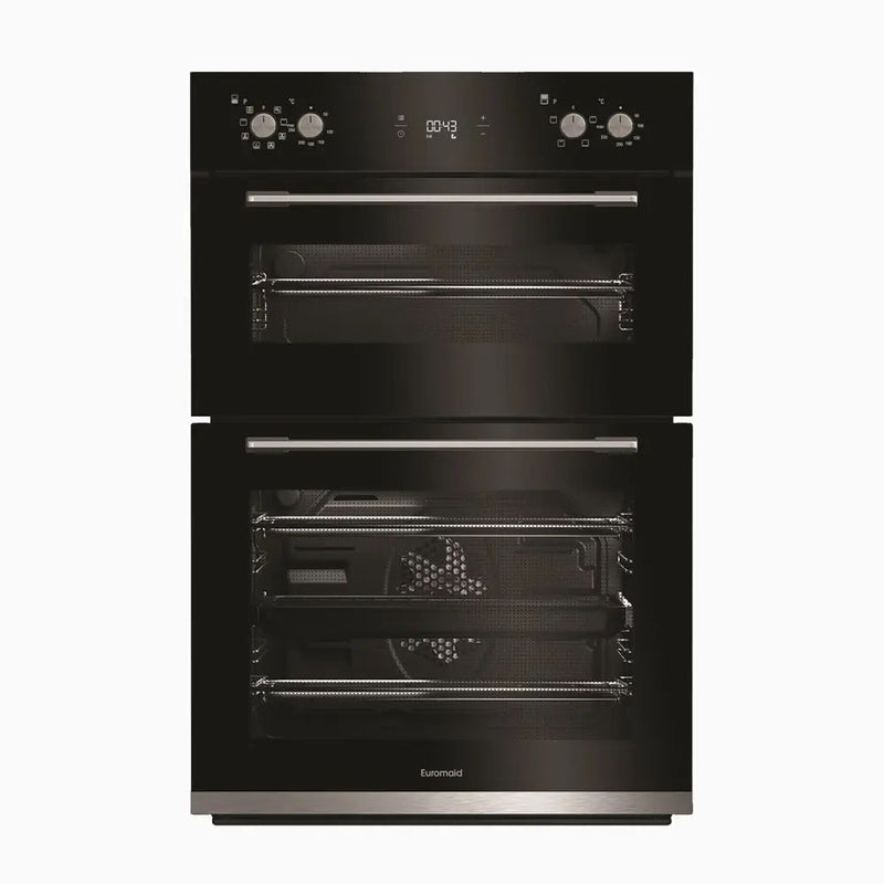 Euromaid Eclipse 600mm Multifunction Double Oven – Black EKDO84B