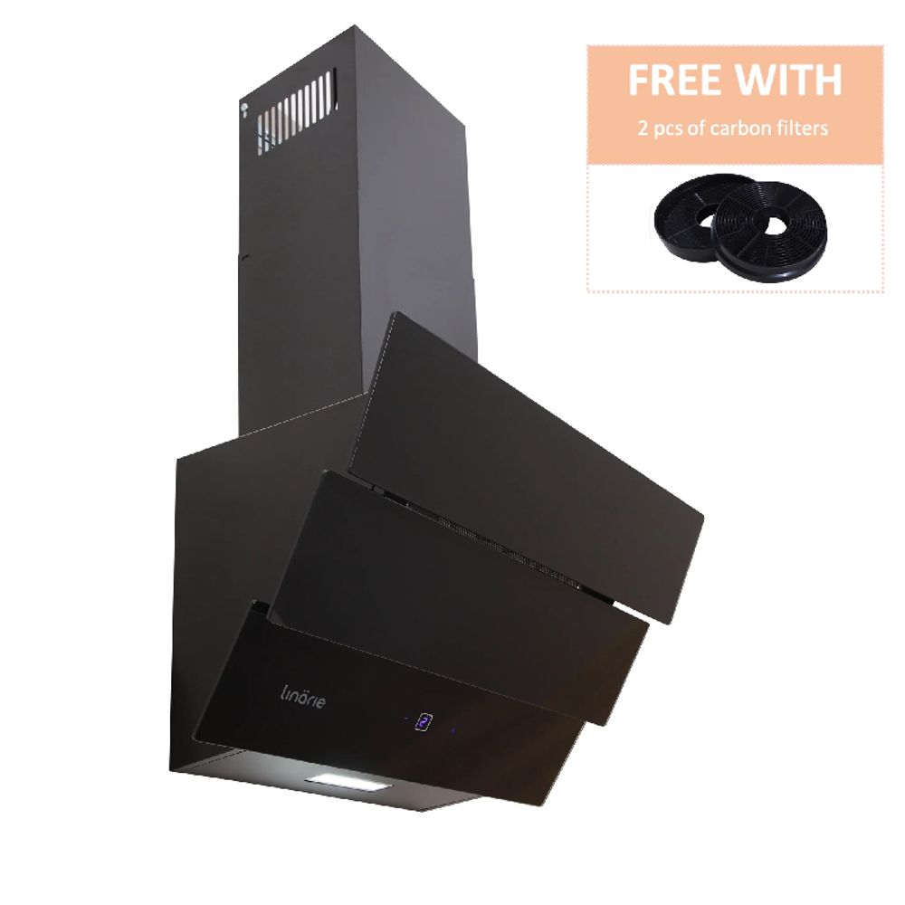 Linarie Gruissan 60cm Angled Canopy Wall-Mounted Rangehood with Gesture Control RAHSL60B3
