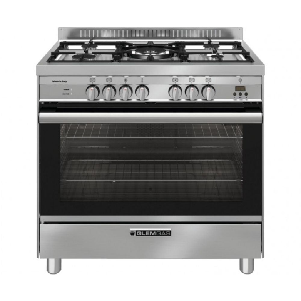Glem 900mm Stainless Steel Freestanding Dual Fuel Cooker GA965GEX