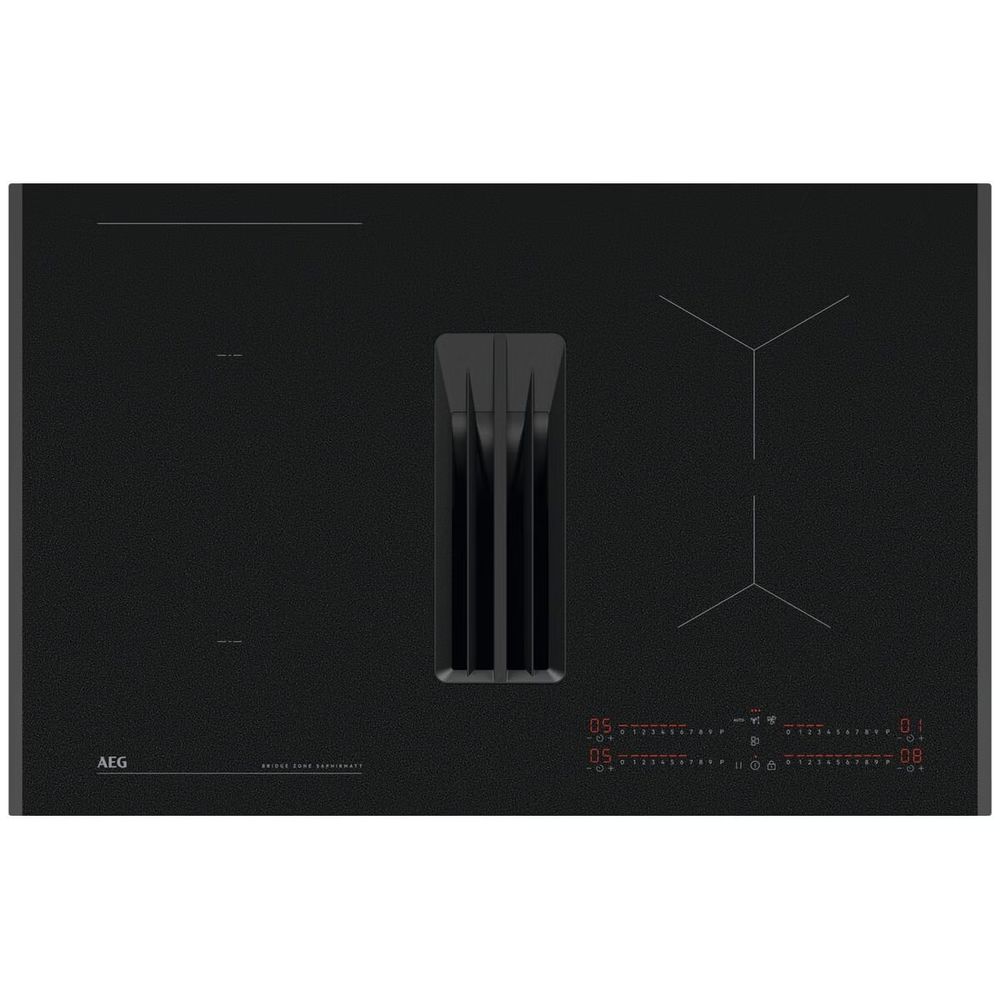 AEG 80cm 6000 Series 4 Zone Induction Cooktop with Integrated Rangehood NCH84B03FZ
