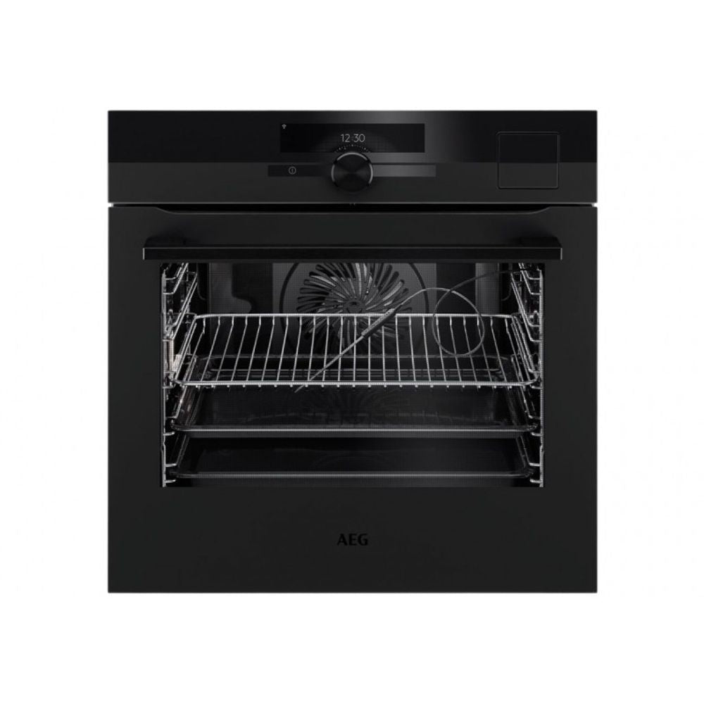 AEG 600mm SteamCrisp Pyrolytic Oven – Matte Black BSK97733PT
