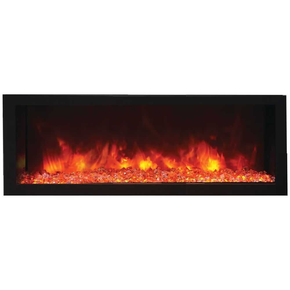 Remii 45 Inch Deep Indoor Built-in Electric Fireplaces with Black Steel Surround 102745-DE