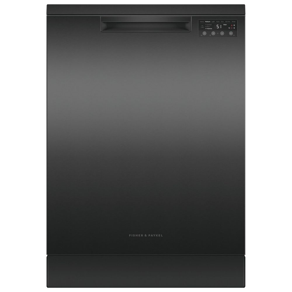 Fisher & Paykel Series 7 Contemporary Freestanding Dishwasher Black Steel DW60FC4B2