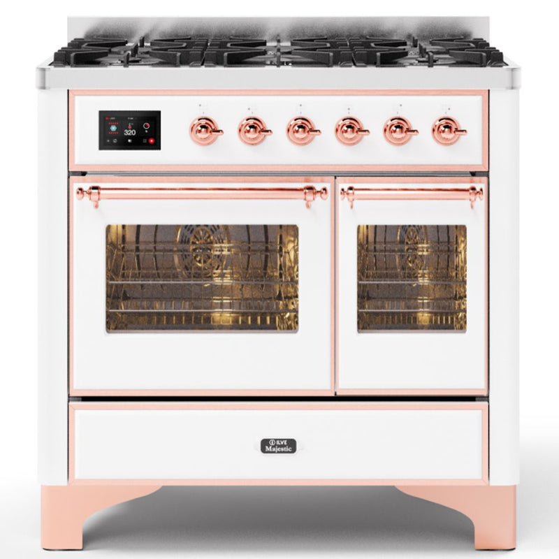 ILVE Majestic Milano 100cm 6 Burner Gas Hob Double Oven Dual Fuel Range Cooker MD106DNE3/WHP