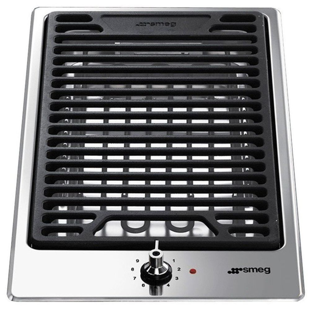 Smeg 30cm Classic Aesthetic Stone Grill Electric Cooktop PGF30B