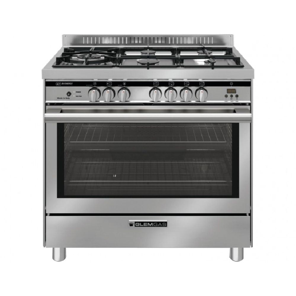 Glem 900mm Stainless Steel Freestanding Bi Energy Cooker with Doppio Oven Technology GS965DOPX
