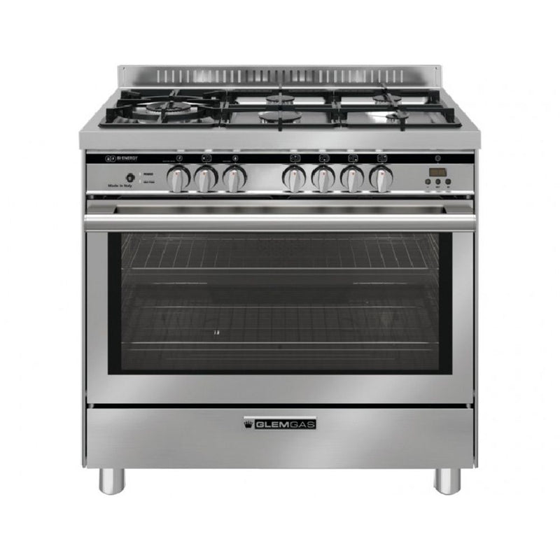 Glem 900mm Stainless Steel Freestanding Bi Energy Cooker with Doppio Oven Technology GS965DOPX