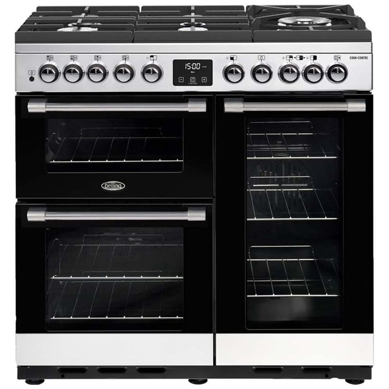 Belling Cookcentre 90cm Deluxe Dual Fuel Freestanding Oven/Stove Stainless Steel BCC900GTGSS